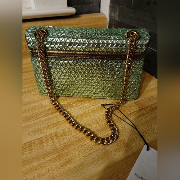 Kurt Geiger NWT Mint Green Glass Stone Brixton Bag W/Dustbag - Picture 8 of 12